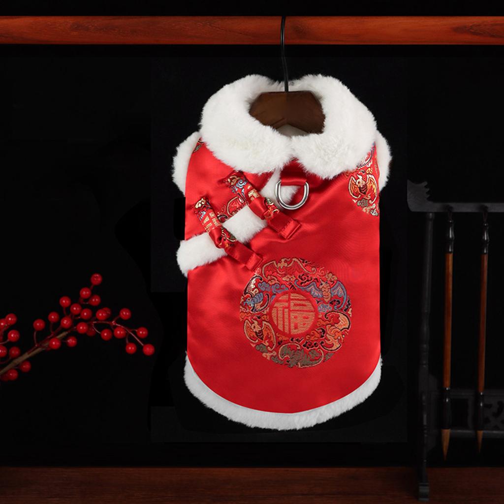 Verdicktes Haustierkostüm Chinesisches Neujahr Tang-Anzug für kleine Hunde und Katzen Großartig für Winterfestlichkeiten und Urlaubsfotos