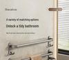 Gunmetal No-Drill Wall-Mounted Towel Rack for Bathroom Storage
