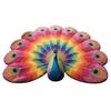 3D Peacock Pattern Plush Rug Non-Slip Backing Easy to Clean Various Sizes Living Room