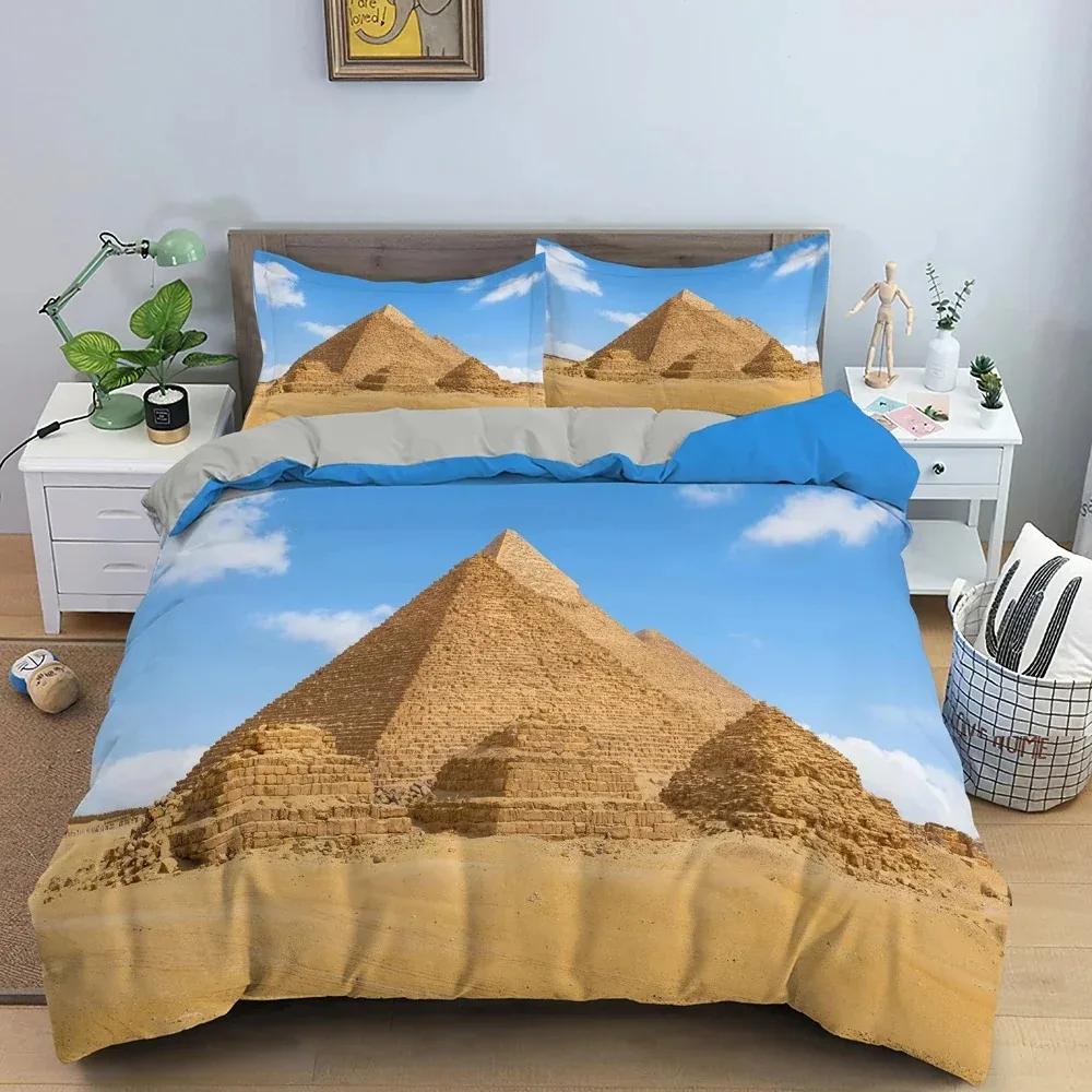 

Pyramid Soft Duvet Cover Ancient Egyptian Beding Set Clasical Architecture Warm Comforter Covers Twin King-Sized Dimensionsd Dimensions Comfortable 100*200cm Single