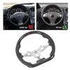 Hydro Dip Carbon Fiber Look Steering Wheel Perforated Leather Flat Steering Wheel For C6 2006‑2013 Red Stitching
