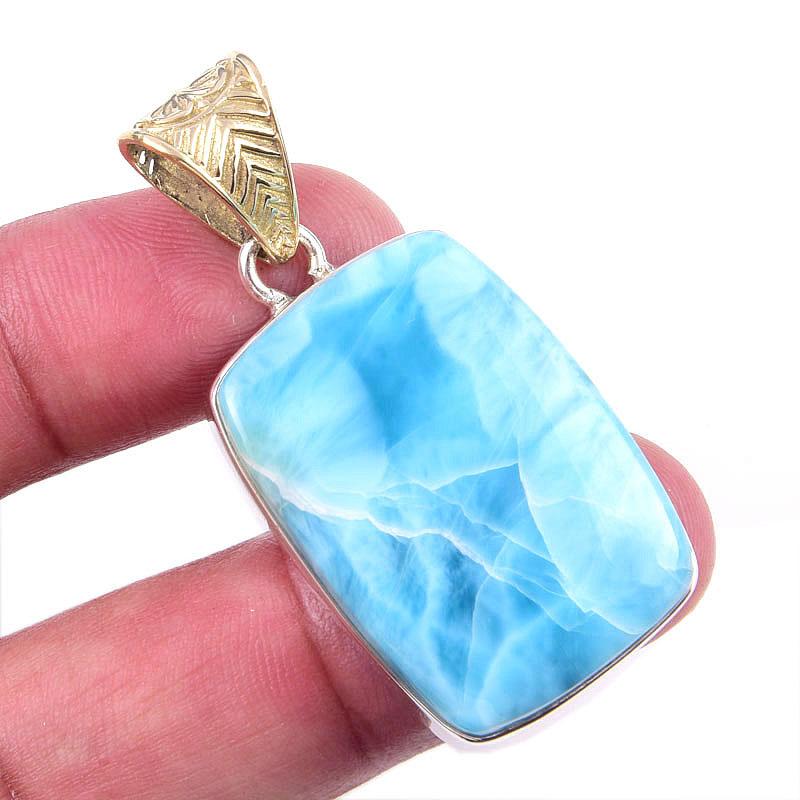 

Подвеска из стерлингового серебра 925 пробы с ларимаром Natural Republic 1,75 M4N38