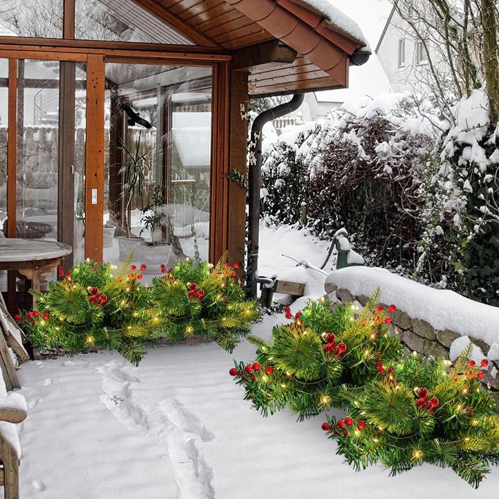 Outdoor Simulation Of The Courtyard Decorated With Glowing Needles And Red