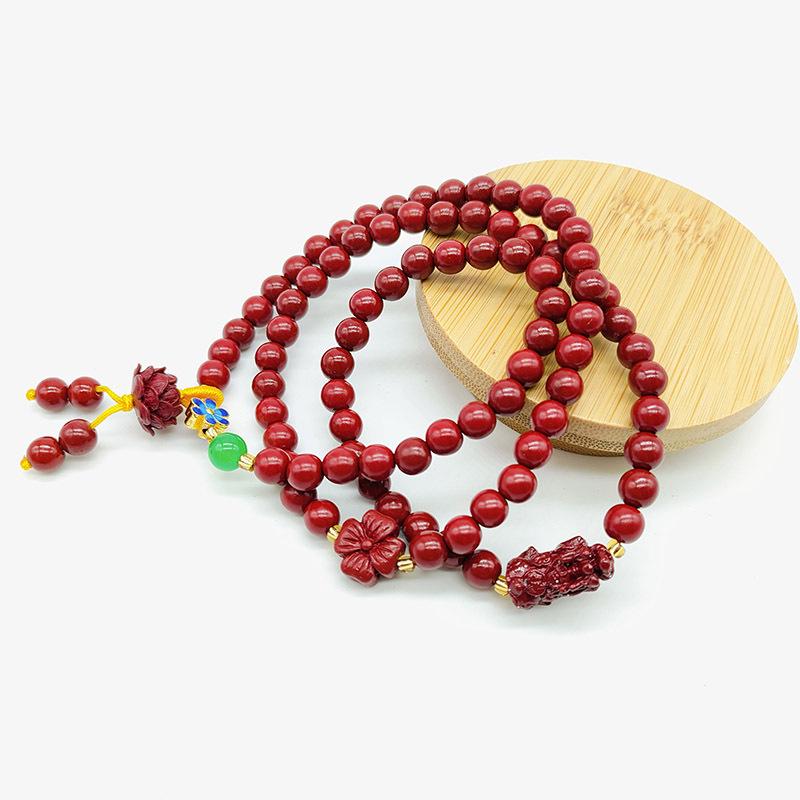 Cinnabar Lion Dance Pixiu Bracelet for Women - Floral Jewelry Gift Event