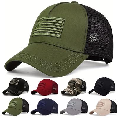 Șepci Unisex din Plasă Baseball cu Broderie Steag American Primăvară și Vară Reglabile în Aer Liber Șepci Casual Pălărie de Soare Șapcă Sportivă