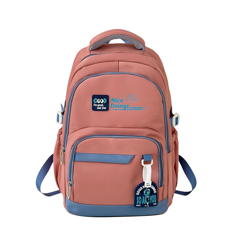 Nylon Large Capacity Dual Shoulder Backpack For College Students With Breathable Cushion Straps