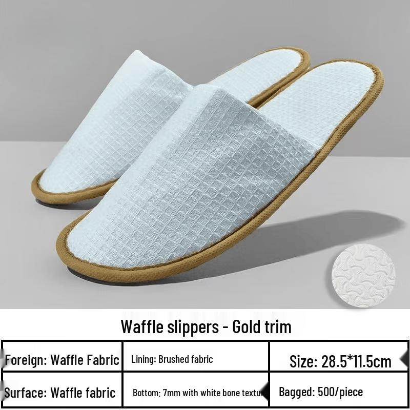 Yipan Disposable Waffle Linen Slippers