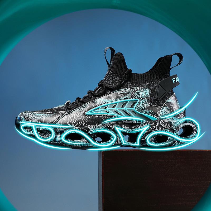 Men's Large Size, Sneakers Blade Twist Sole Fashion Men's Shoes Outdoor Lightweight Running Shoes