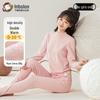 Yingbolun Girls' Mid-Collar Cotton Thermal Base Layer Set
