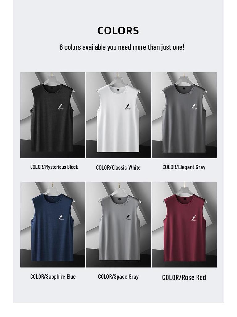 Men's Quick-Dry Ice Silk Tank Top - Cool, Lightweight, Sleeveless Fitness Shirt
