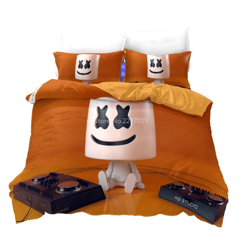 Hemtextil Marshmello 3d Sängklädesset Europa/USA/Australien Twin Full Queen King Påslakan Set Örngott Linne Dropshipping