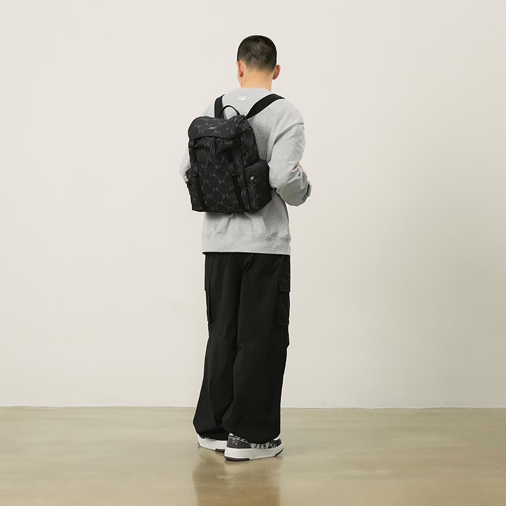 New MLB   Laptop Bag, Travel Cycling Bag, Double Shoulder Backpack For Students Unisex Black 3ABKM035N-50BKS