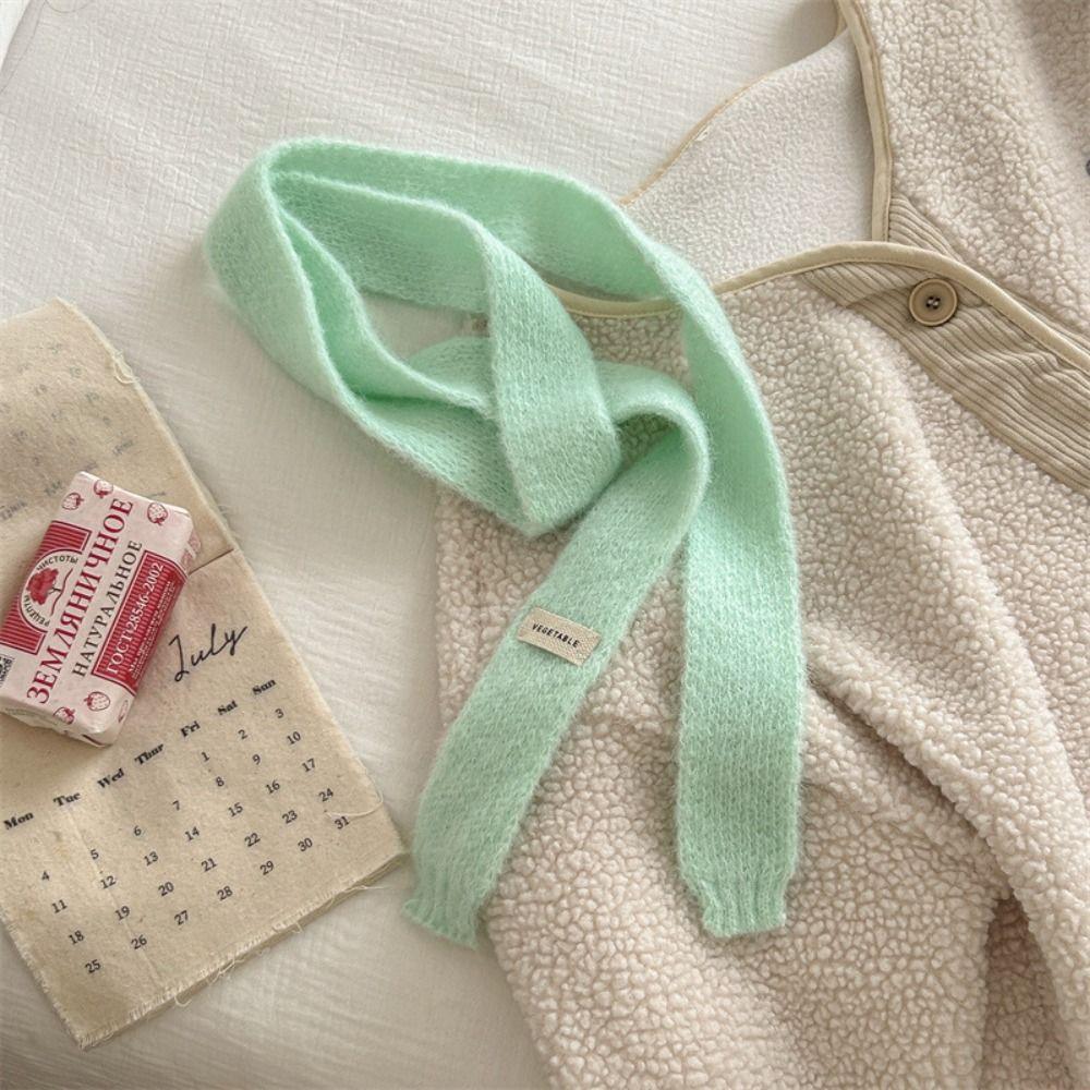 Soft Long Narrow Scarves Korean Style Harajuku Knitted Scarf Cute Y2K Thin Scarf  Girls