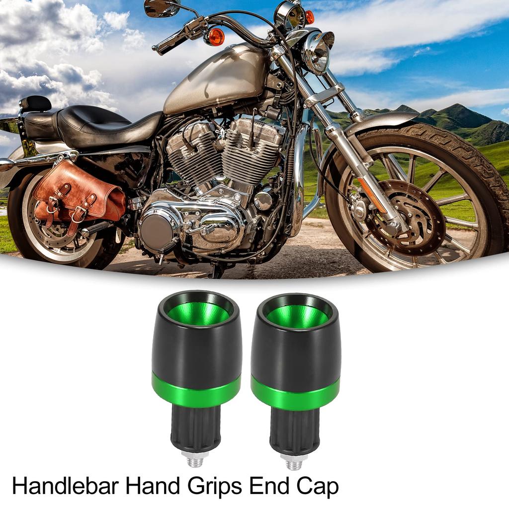 ACROPIX Handlebar End Cap Plug Bar End for CNC Motorcycle 18mm Universal Green 2pcs