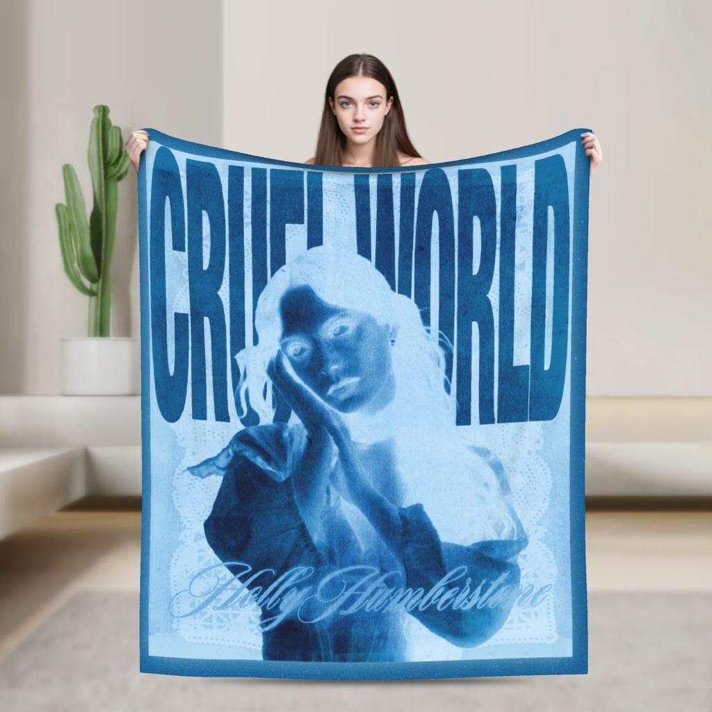Holly Humberstone Cruel World Flannel Blanket  Super Warm Throw Blanket for Home Decor Street Trend Bedspread Sofa Bed Cover