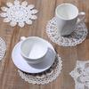 6PCS White Vintage Crochet Doilies, 6 Inch Round Lace Placemats Doilies Handmade Coasters Rustic Table Doilies Decors for Tables Kitchen Dining Room