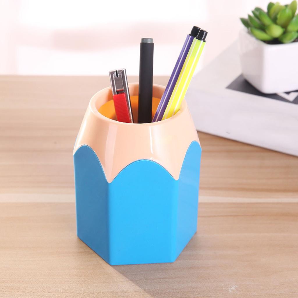 Desktop Pen Holder Multifunctional Space Saving Colorful Pencil Stationery   for Home Classroom