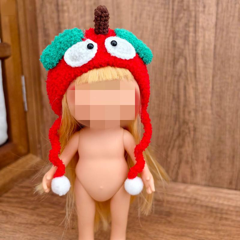 [Cloth  Only]  Handmade Doll Clothes and Hats for  24CM  Mini Doll, Fashionable Cute Cartoon Hat.