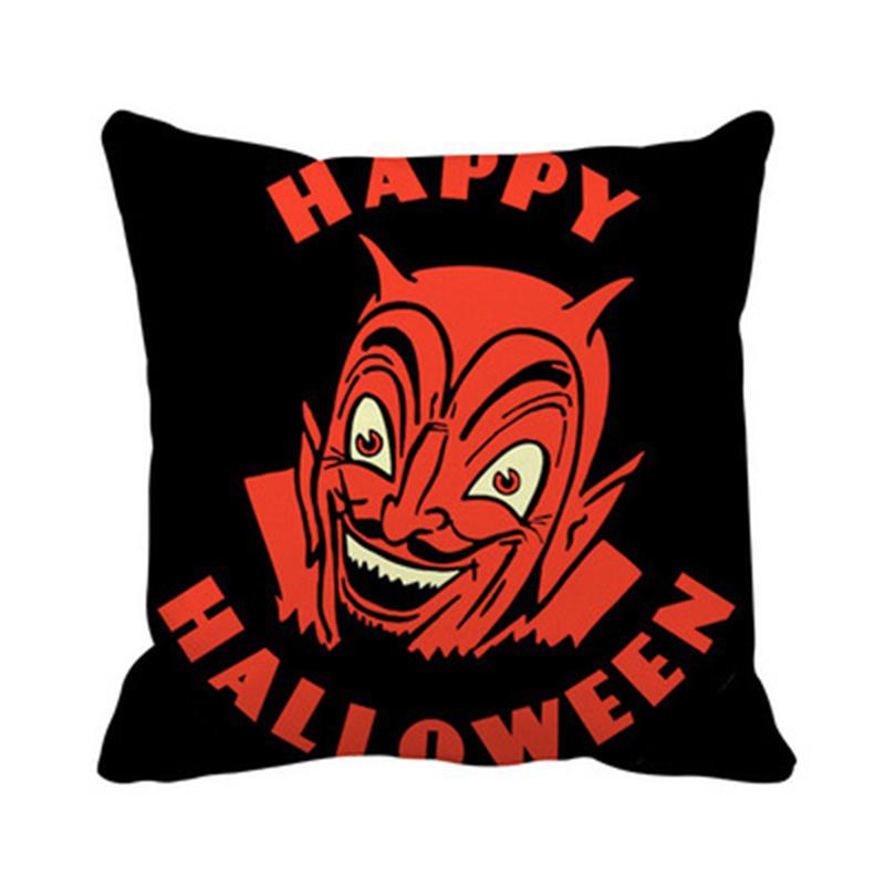 Halloween Theme Wizard Print Pattern Cushion Cover Home Living Room Sofa Decoration Square Polyester Pillow Pillow Cover
