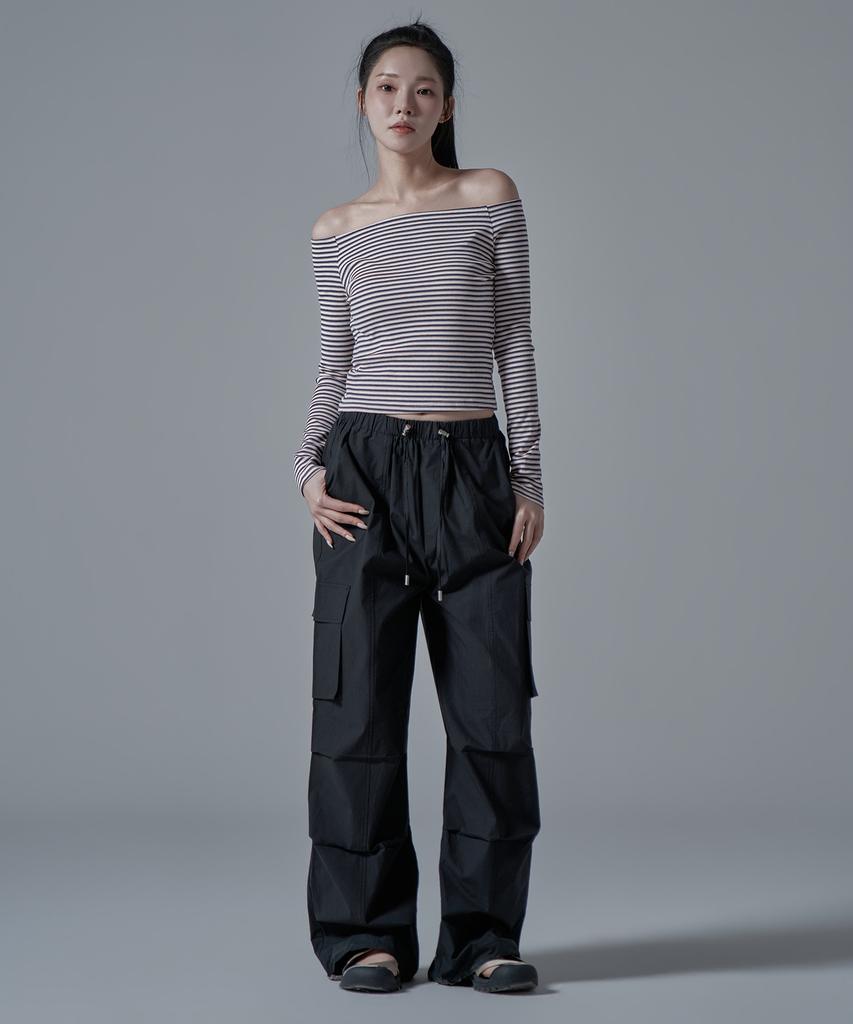 WAARFORWOMAN W1143 Cotton Banded Cargo_Black