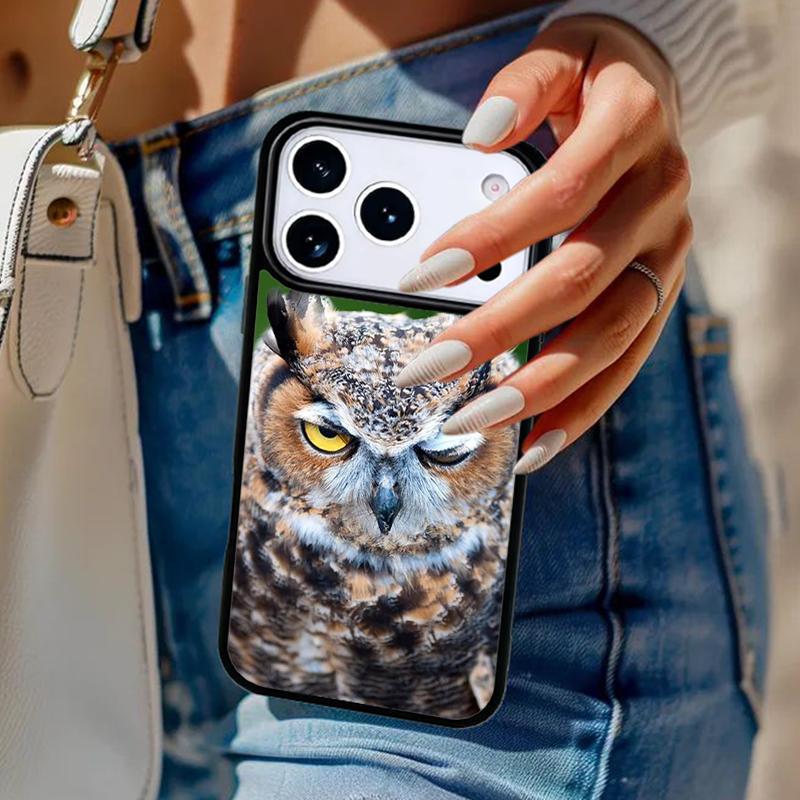 Owl Animal Pattern Soft Phone Case For iPhone 17 Air 14 15 13 12 Max Cover For Apple 16e 11 Pro Max Plus Coque