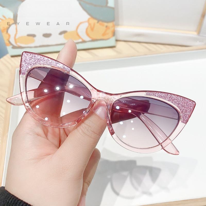 Fashion Cat Eye Children Sunglasses Shiny Candy Color Bowknot Sun Glasses Kids Cute Eyewear Trend Girls Boys Eyeglasses