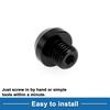 A ABSOPRO Motorcycle Mirror Hole Plug Right Hand M10x1.25 Motorcycle Rear View Mirror Screw Black 2 PCS