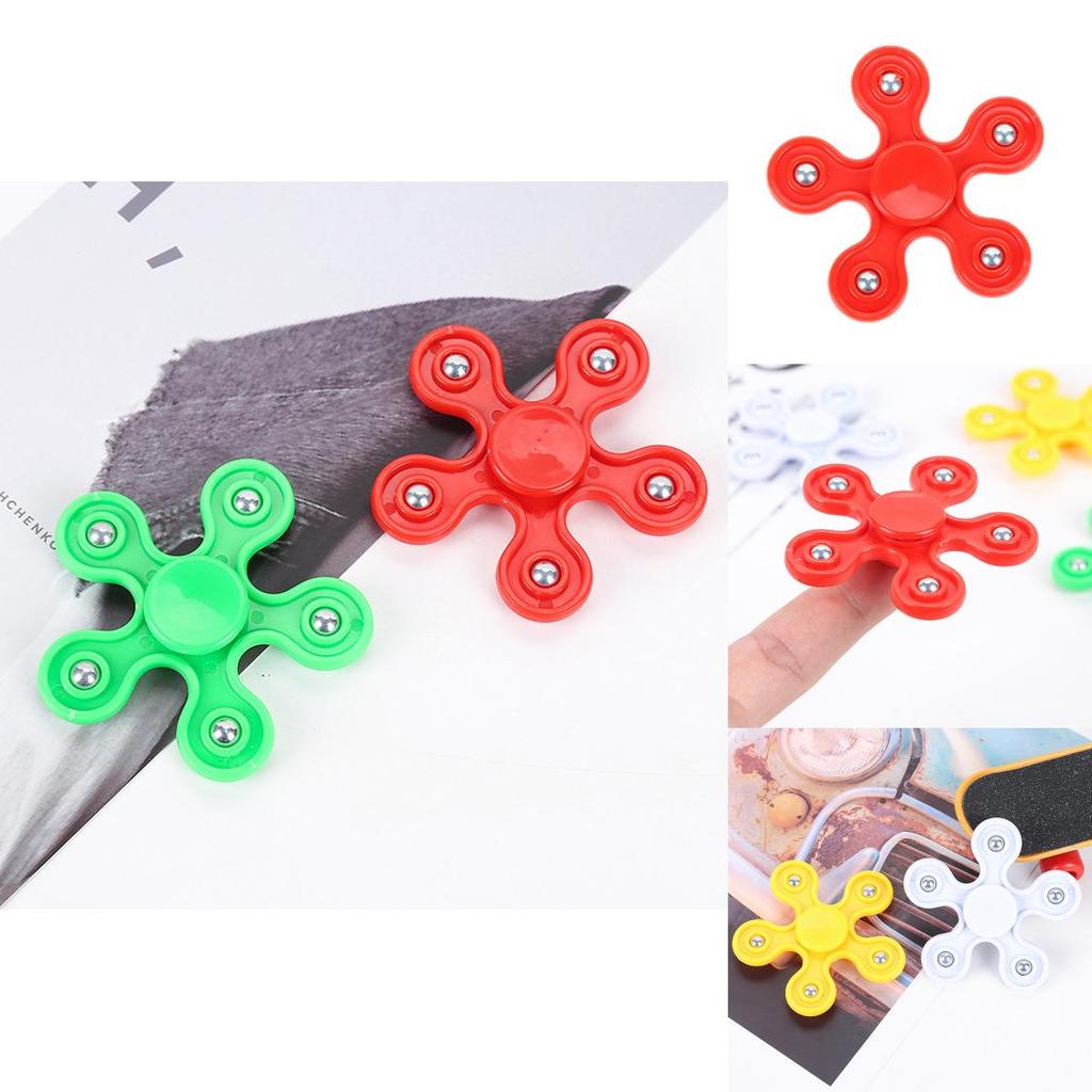 Plastic Fivestar Finger Spinner Gyroscope With Spiral Bearings For Stress Relief And Focus