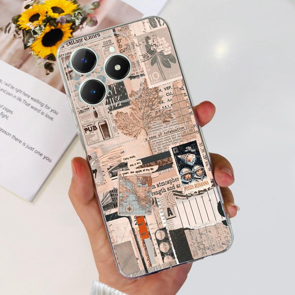 Couple Love Heart Back Case For Realme Narzo N61 N63 Realme C63 C61 Transparent Soft TPU Slim Silicone Phone Cover Fashion Capas