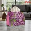 2D Flat 1pc, Tissue Box. Wisteria Flower Pattern Napkin Dispenser, Reusable, Daily Desktop Tissue Organizer, Suitable for Kitchen, Living Room, Bedroo