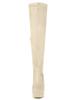 Allegra K Women's Knee-High Platform Boots with Block Heels, Perfect for Casual, Party, or Halloween, Non-Slip, Fashionable, Beige, Size 23.5cm