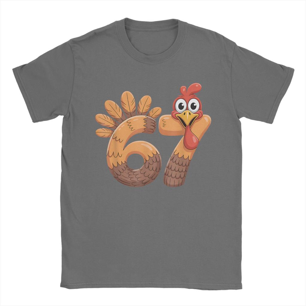 67 Thanksgiving Funny Turkey Thanksgiving 67 Turkey T-Shirt for Men Pure Cotton Tees Round Collar Short Sleeve T Shirt Clothing