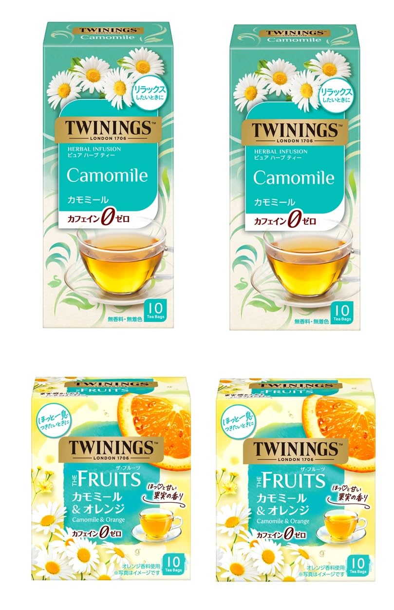 

Twinings Assorted Set x The Fruits Orange x (Chamomile 10-pack 2, & 10-pack 2) (40-pack total) [Bulk Purchase]