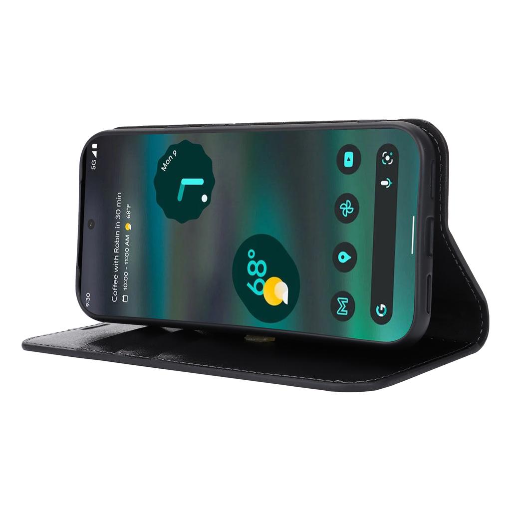 For Google Pixel 8a Phone Wallet Case Split Leather Cover Crazy Horse Texture