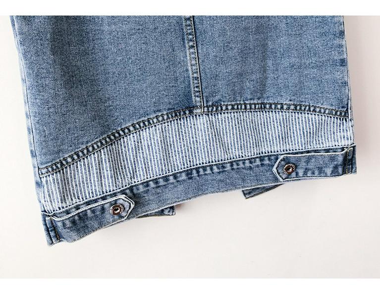 Women's Striped Patchwork Denim Vest 2023 - Slim-Fit Sleeveless Gilet for Spring/Autumn Layering