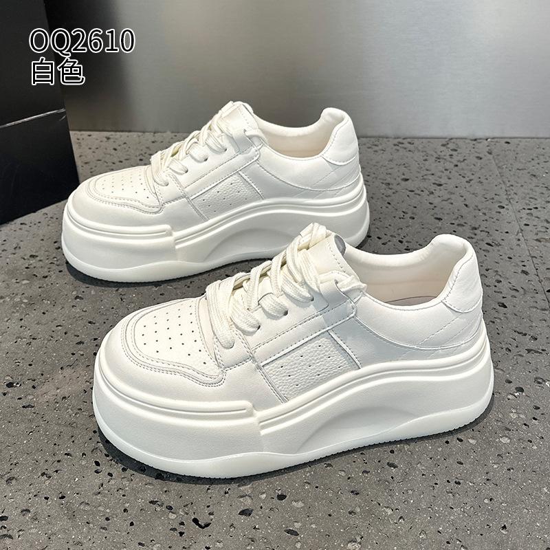 Leather platform spring new comfortable leather small casual board shoes 35 бежевый
