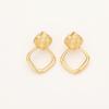 European & American Style Rhombus Earrings, Gold-Plated Copper, Minimalist INS Fashion Jewelry