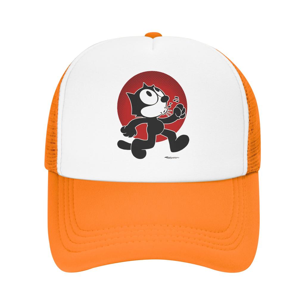 S Funny Felixed The Cat Trucker Caps Unisex Hat Sun Hats Sports Cap Adjustable Polyester Mesh Baseball Cap Summer