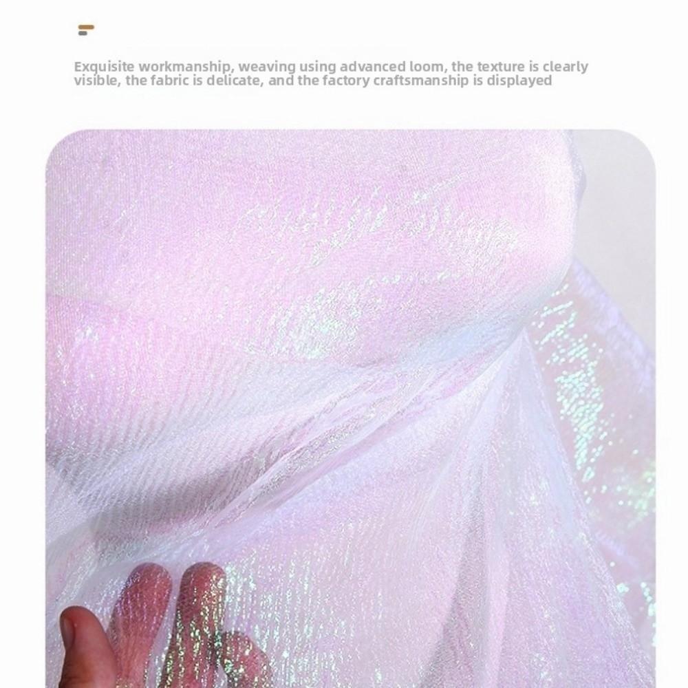 Wrinkled Organza Fabric Illusion Color Iridescent Organza  for Dress Curtains