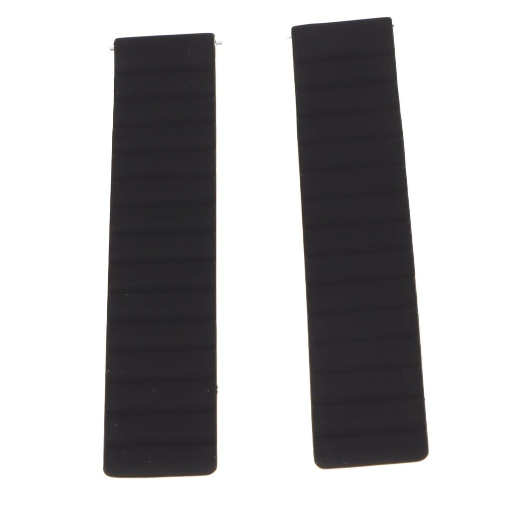 20mm Universelles Uhrenarmband Silikon Magnetisches Uhrenarmband Verstellbares Uhrenarmband für Amazfit Bip Schwarz Rot