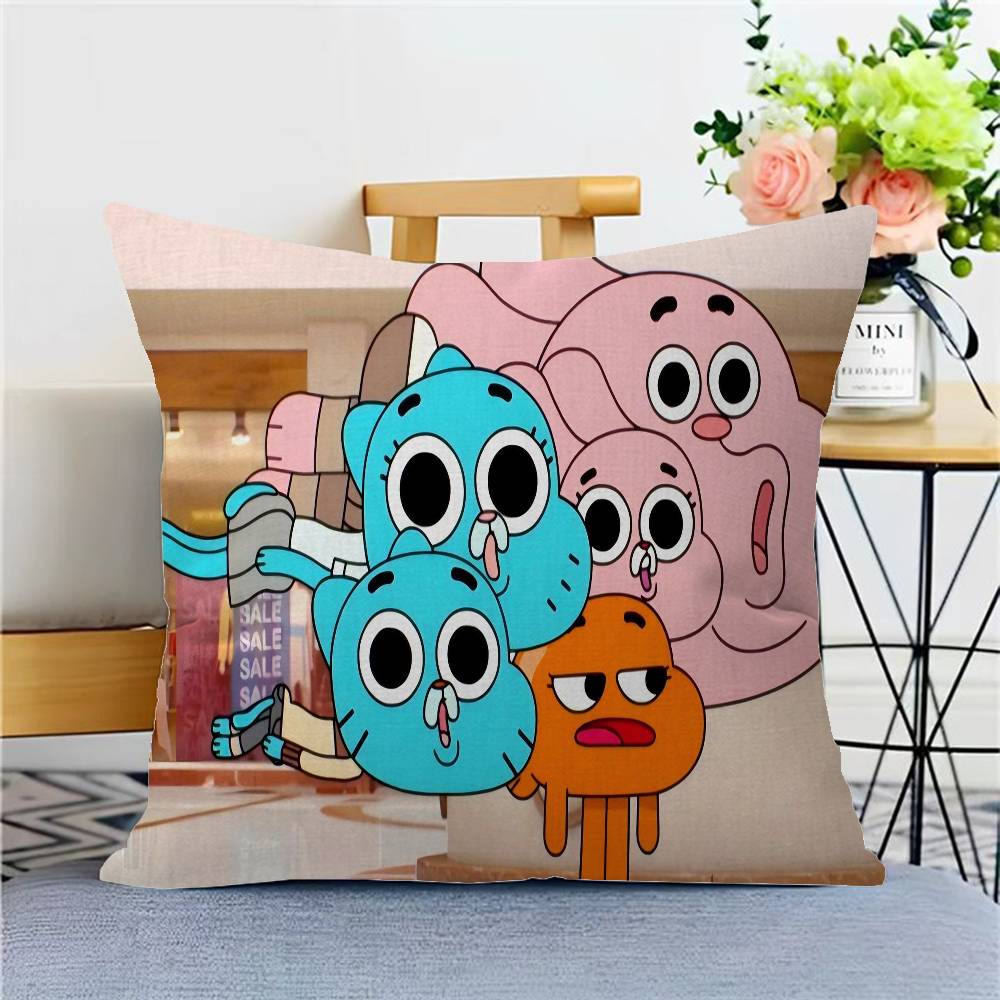 The Amazing W-World Of G-Gumball Cushion Cover Pillowcase Upholstery Sofa Throw Pillow Home Decor Pillowcas
