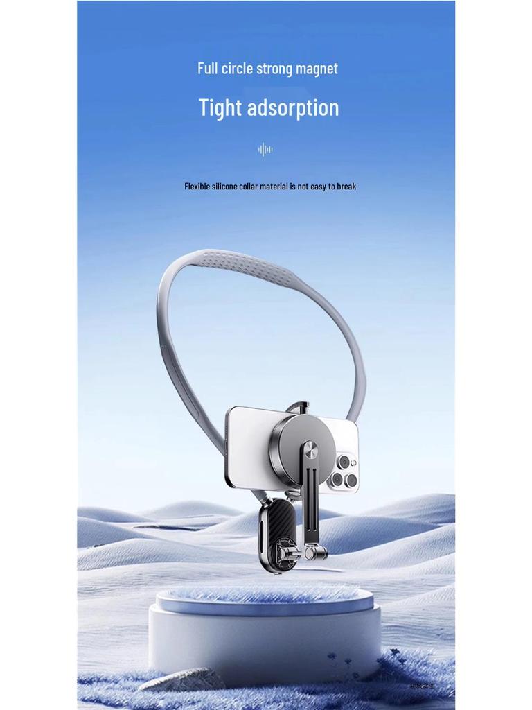 Neck-Mount Magnetic Anti-Shake Phone Stand for First-Person Shooting & Live Streaming