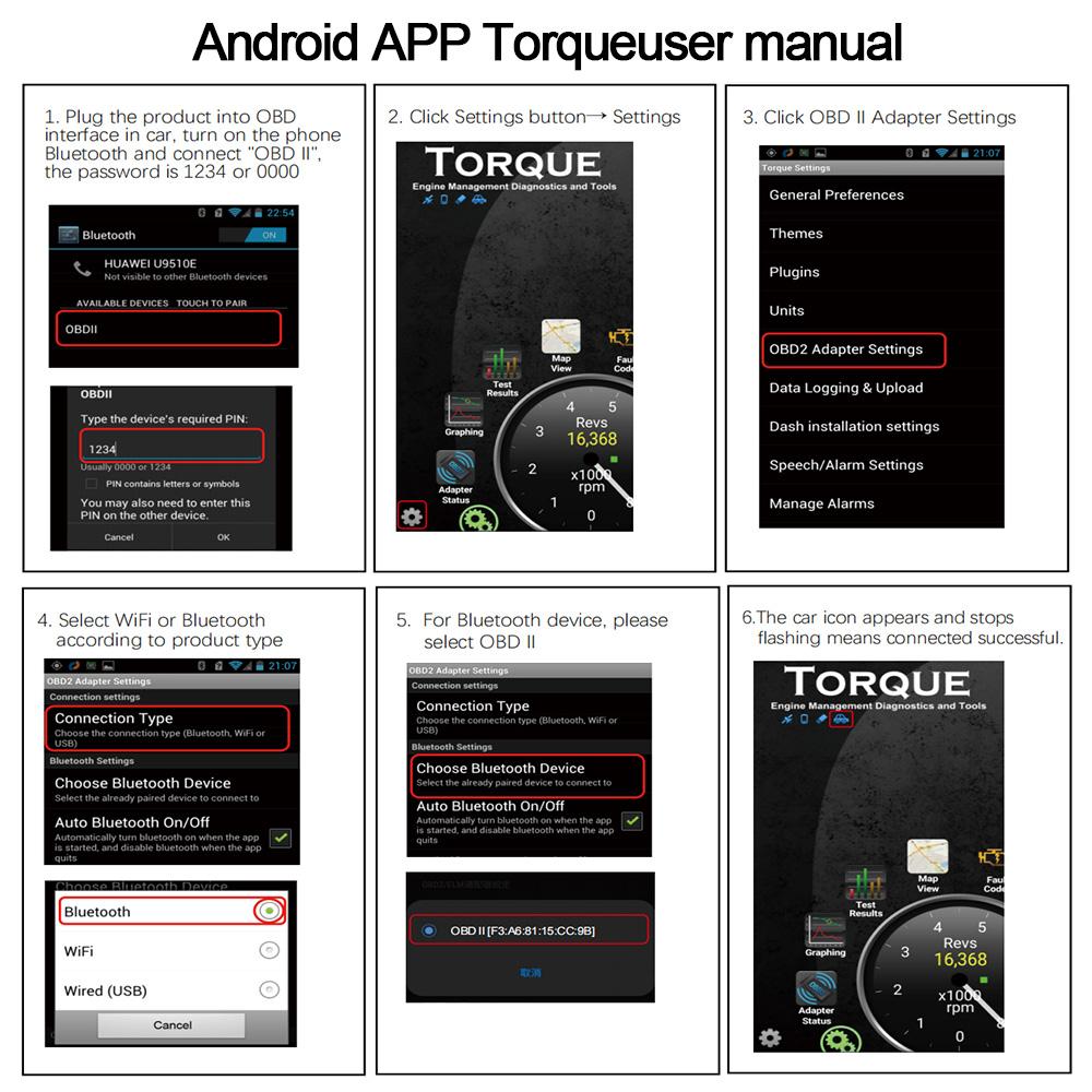 Autodiagnosescanner, kabelloser Bluetooth 4.0-Instrumentencode-Entfernung, für Android und Windows, OBD2-Schnittstellenadapter, Autopflege