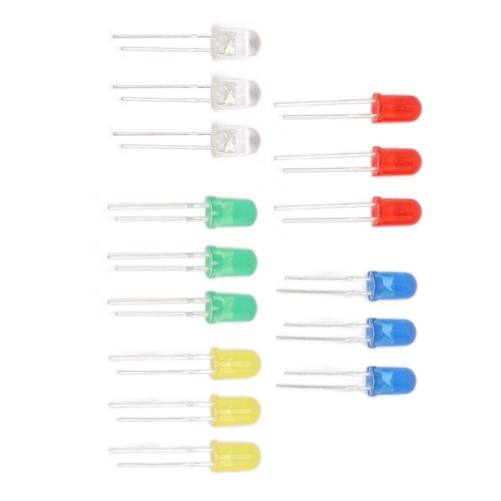 100PCS 5 Color Light Emitting Diodes ABS LED Diode Lights 5mm LED Diodes  DIY Science Project