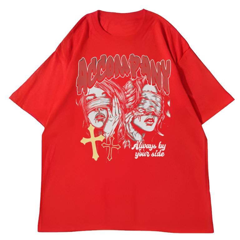 

Unwavering Companionship From Childhood To Adulthood Twin Blindfolded Girls Healingstyle Pure Cotton Shortsleeve S