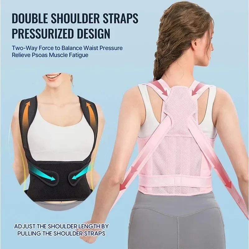 Back Brace & Posture Corrector for Women, Adjustable Back Straightener Posture Corrector Scoliosis Hunchback Correction Support