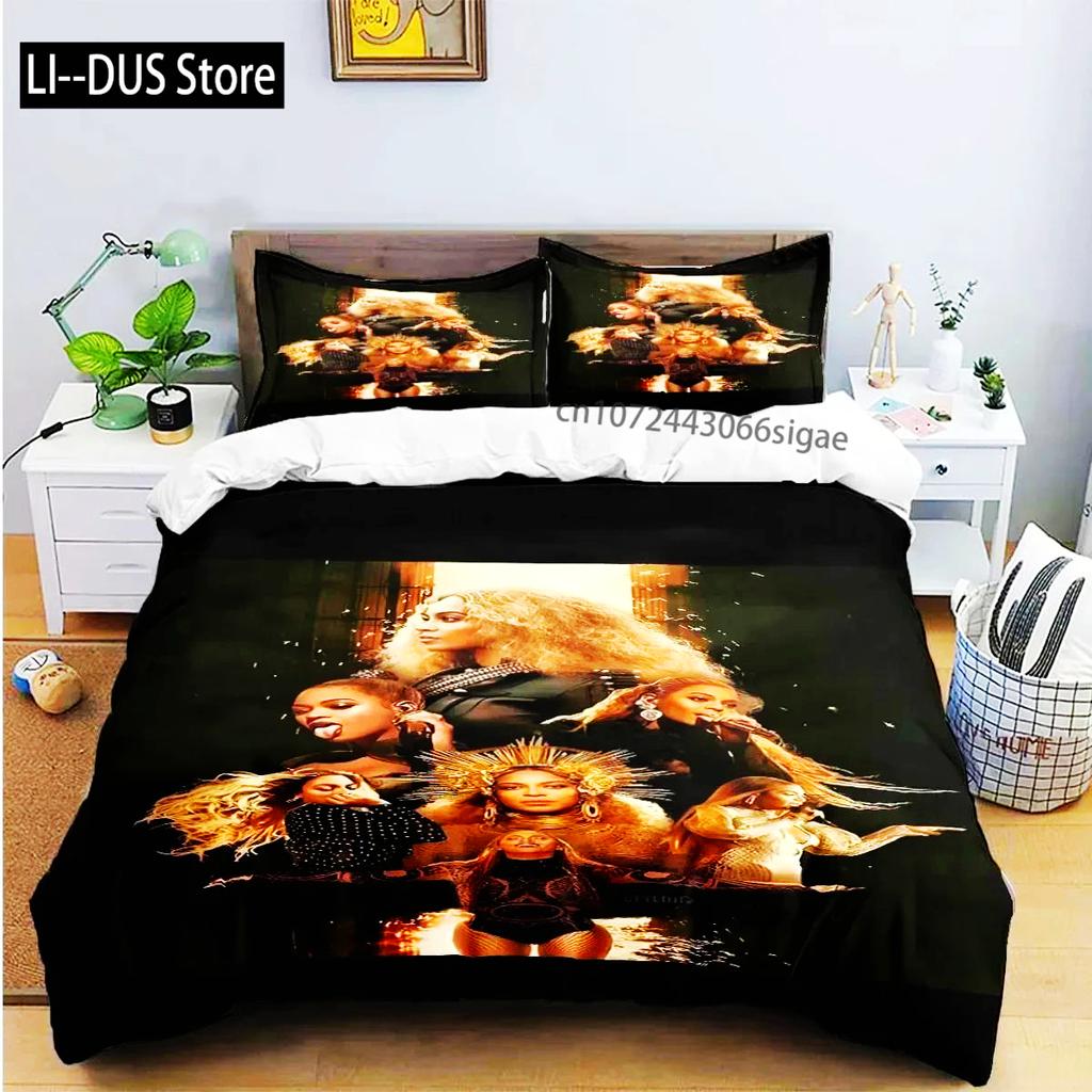 Pop Female Singer B-Beyonce Bedding Set Boys Girls Twin Queen King Size Duvet Cover Pillowcase Bed Boys Adult Home Textileextile