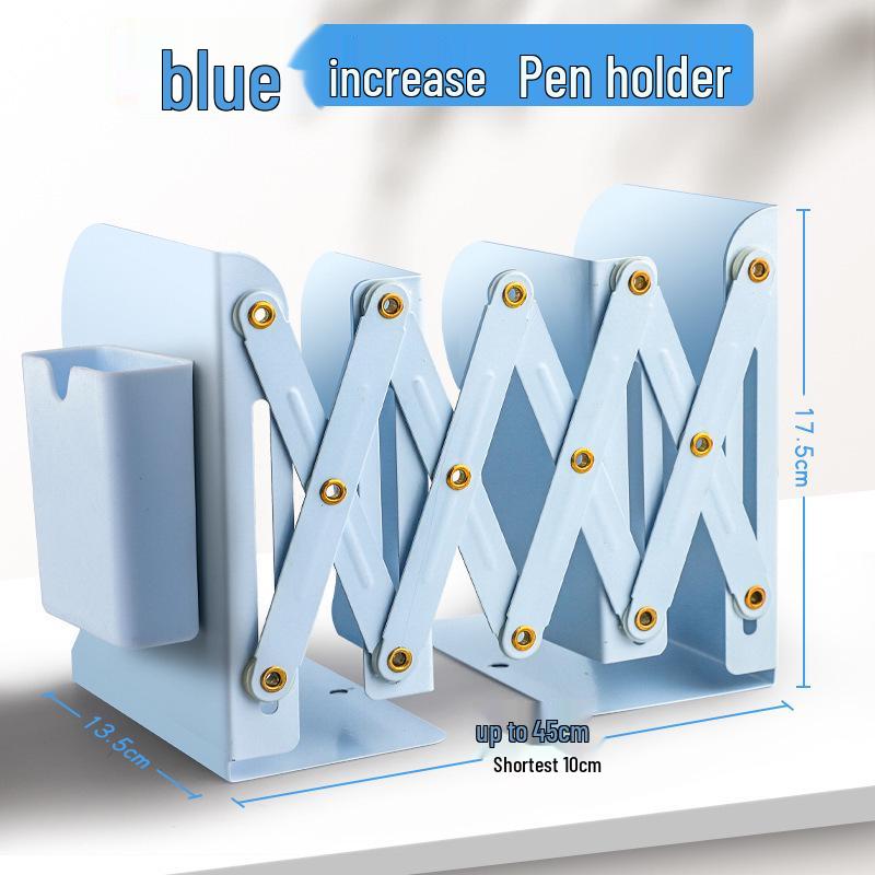 Zásuvný stolní regál na knihy s držákem na tužky a děličem knih pro studenty