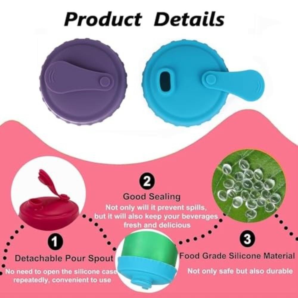 Reusable Soda Can Lids Leakproof Seal Universal Fit Leakproof Drink Protectors Eco-Friendly Silicone Material