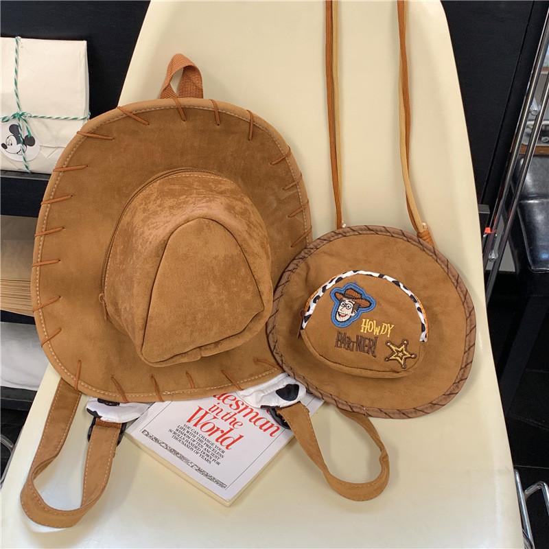 Color Solid Retro Woody Embroidered Plush Daypack With Soft Material Gift Giving